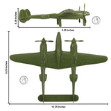 Tim Mee Toy WW2 P-38 Lightning OD Green Color Plastic Fighter Planes Scale