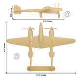 Tim Mee Toy WW2 P-38 Lightning Tan Color Plastic Fighter Planes Scale