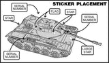 Tim Mee Toy Tank Walker Tan Sticker Placement