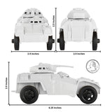 Tim Mee Toy Modern Armored Cars White Scale