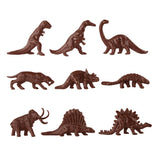 Tim Mee Toy Prehistoric Cavemen and Dinosaurs Bucket Playset Rust Brown Dinosaurs & Megafauna Figures Close Up