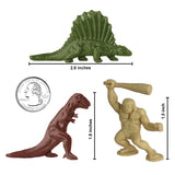 Tim Mee Toy Prehistoric Cavemen and Dinosaurs Earthtone Colors Scale