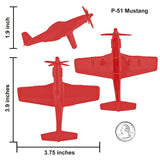 Tim Mee Toy WW2 Fighter Planes Red P-51 Mustang Scale